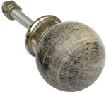Round Grey Fossilised Wood Cabinet Pull Small