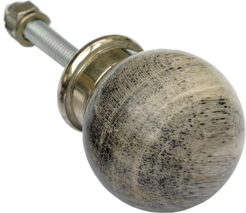 Round Grey Fossilised Wood Cabinet Pull Small
