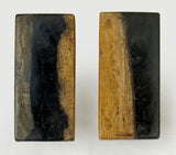Rectangular BlackOrange Fossilised Wood Cabinet Pull