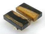 Rectangular BlackOrange Fossilised Wood Cabinet Pull