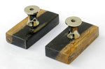 Rectangular BlackOrange Fossilised Wood Cabinet Pull