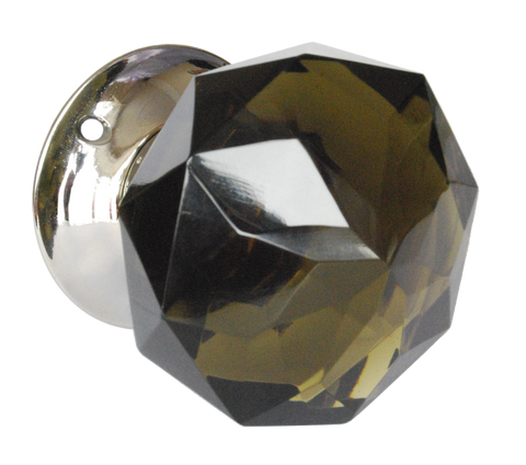 Olive Traditional Cut Crystal Turning Handle Nickel Base
