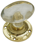 Glass Oval Turning Handle Brass Base