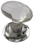 Oval Glass Turning Handle Nickel Base