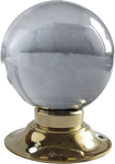 Crystal Globe Turning Handle Brass Base