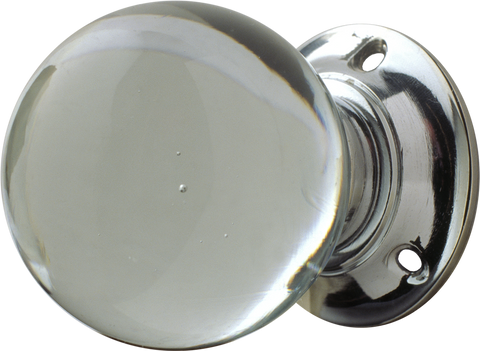 Large Crystal Globe Turning Handle Nickel Base
