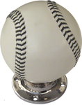 Baseball Turning Handle with Black Stitching Nickel Base