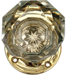 Crystal Star Turning Handle with Brass Base