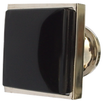 Inlaid Black Glass Square Cabinet Knob (3 sizes)