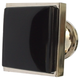 Inlaid Black Glass Square Cabinet Knob (3 sizes)