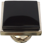 Inlaid Black Glass Square Cabinet Knob (3 sizes)