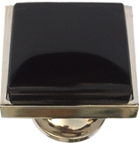 Inlaid Black Glass Square Cabinet Knob (3 sizes)
