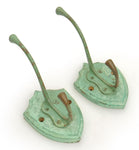 1930's Hooks on Original Wood Backing (Pair)