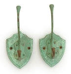1930's Hooks on Original Wood Backing (Pair)