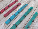 Distressed Hook Rack Green, Blue and Red