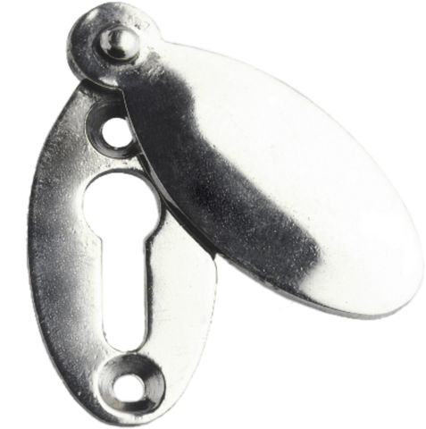Nickel Narrow Oval Key Escutcheon