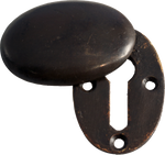 Antique Brass Oval Key Escutcheon