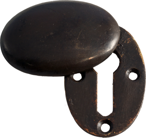 Antique Brass Oval Key Escutcheon