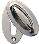 Nickel Oval Domed Key Escutcheon