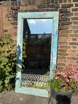 Narrow Bevelled Indian Door Frame in Faded Hasmani Blue