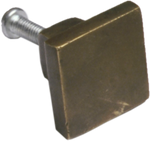 Antique Brass Square Cabinet Knob (2 sizes)