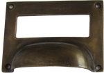Drawer Label Crescent Pull in Brass