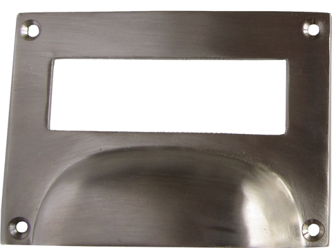 Drawer Label Crescent Pull in Nickel