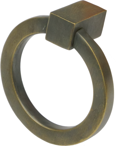 Flat Circular Ring Pull Antique Brass (2 sizes)
