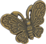 Detailed Butterfly Cabinet Pull in Antique Brass