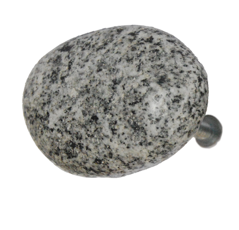 Speckled Grey River Pebble Knob Large
