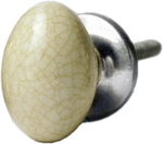 Oval Cream Crackled Porcelain Pull