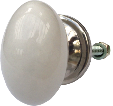 Oval White Porcelain Cabinet Knob
