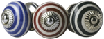 Small Black Porcelain Coloured Swirl Pull