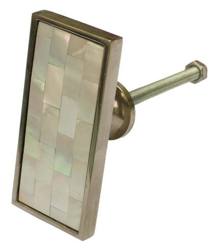 Rectangular Inlaid Mother of Pearl Cabinet Knob