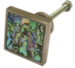 Small Inlaid Abelone Square Cabinet Knob