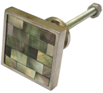 Inlaid Grey Shell Square Cabinet Knob ( 3 sizes )