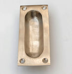 Oval Recessed Sliding Door Pull in Brushed Nickel