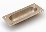 Oval Recessed Sliding Door Pull in Brushed Nickel