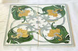 Art Nouveau Majolica Japanese Made Tile Set