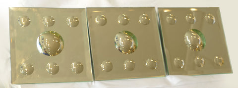 Bevelled Mirrored Tile with Large and Small Dimples