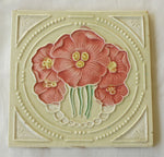 Pink Floral Tile circa 1890