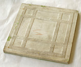 Green Tile with Pink Rose Wreath circa 1890