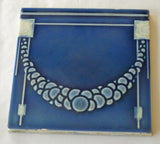 1920's Blue Belgian Art Nouveau Tile by Helman / NSTG