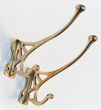 Pair of Antique Nouveau Copper Brass Hook circa 1910
