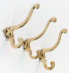 Set of 3 Novel Brass Hooks circa 1920