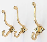 Set of 3 Novel Brass Hooks circa 1920