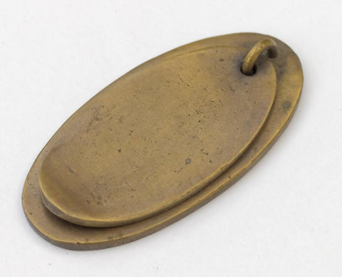 Flat Oval Brushed Antique Brass Drawer Pull