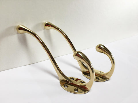 1930's Brass Coat hooks set of two