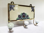 1910 Purple flower tile as hook